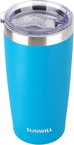 SUNWILL Travel Coffee Mug with Lid, 20 oz Tumbler Set of 2, Insulated Stainless Steel Cup for Water, Tea, Powder Coated Sakura & Mint in Saudi Arabia