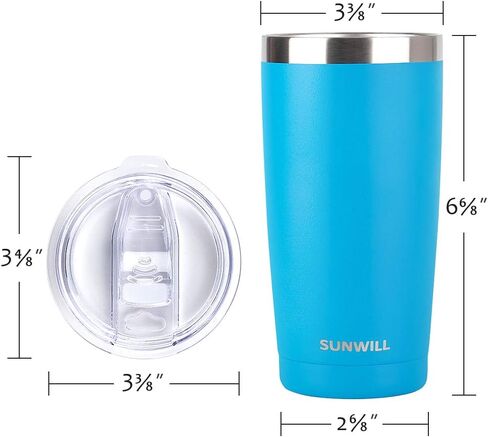 SUNWILL Travel Coffee Mug with Lid, 20 oz Tumbler Set of 2, Insulated Stainless Steel Cup for Water, Tea, Powder Coated Sakura & Mint in Saudi Arabia