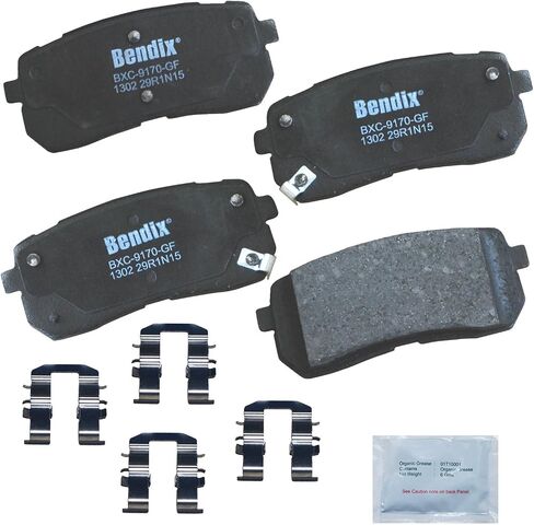Bendix Priority 1 Ceramic Rear Disc Brake Pad Set for Mercedes-Benz C230, C250 2015-2010, C300, C350 2015-2008, E350 2013-2010, E400, E550 2017-2010, GLK250 2015-2013, GLK350 2015-2010 - (CFC1341) in Saudi Arabia