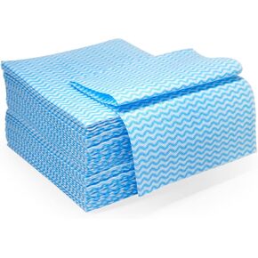 Reusable Cleaning Cloths Dish Paper Towels, Domestic Cleaning Towels, Multipurpose Quick-Dry Rag Dish Cloths Heavy Duty Handy Wipes for Kitchen 25 Count 14.2"X15.7", Blue