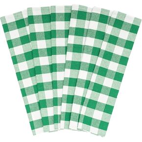 Green Kitchen Towels - 6 Pack, 100% Cotton, 30"x20" Green Dish Towels with Hanging Loop - St. Patrick's Day Decor Green Tea Towels - Absorbent, Washable and Durable Green Kitchen Towels (6 Pack)
