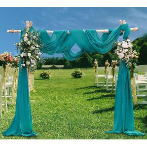 WARM HOME DESIGNS 2 Backdrop Curtain Bundle. 55 x 360 Inch Caramel Gold Fabric Scarf for Golden Wedding Decor. ADS Gold 360"