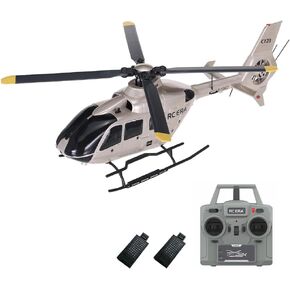 طائرة هليكوبتر GOOLRC C123 RC ، طائرة هليكوبتر 6CH عن بعد ، طائرة 2.4 جيجا هرتز EC135 RC مع جيررو 6 محاور ، فليب ثلاثي الأبعاد ، رحلة مقلوبة ، تعليق على الارتفاع ، مفتاح واحد يقلل/الهبوط ، بطارية 2 للبالغين (الشمبانيا)