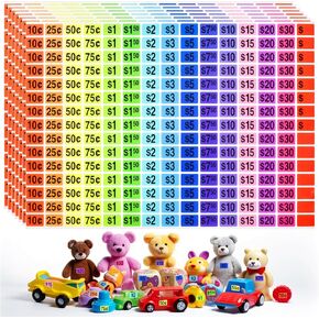 1575 Pcs Garage Sale Stickers, Yard Sale Price Stickers, Price Tag Labels Stickers for Yard Sale Supplies, Garage Sale Supplies, 1/2" X 3/4" Removable Pricing Labels