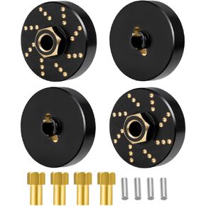MOHERO 4Pcs 58g Brass Wheel Weights with 7mm Wheel Hex Hub Extended Wheel Spacers for 1/18 RC Crawlers TRX4M Bronco Defender K10 High Trail F150 Upgrades Parts