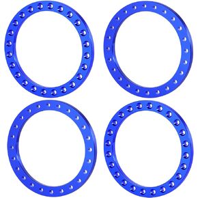 حلقات العجلات الداخلية للألومنيوم CNC 4pcs 1/7 Trx UDR ، الأزرق