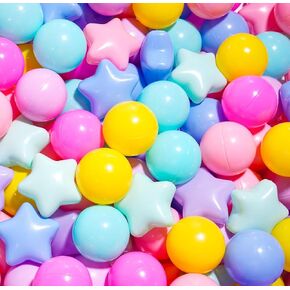 كرات حفرة الكرة لرجال النجوم الصغار والمجموعة المستديرة ، BPA Phthalate مجانية ، 2.15 "لعب كرات بلاستيكية ناعمة للطفل عيد ميلاد البلياردو.