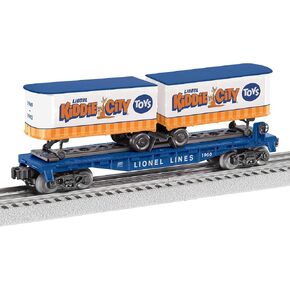 Lionel Kiddie City Toys O Gauge Model Train Flatcar with Two Piggyback Trailers