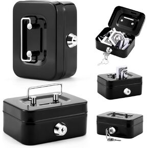 Metal Box for Gambler with 2 Keys Portable Safe Casino Pocket Sized Casino Cash Drop Box Metal Bank Stops The Addictive Urge to Gamble Away Your Winnings