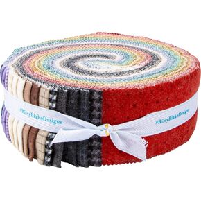Vicki McCarty Stitcher's Flannel Rolie Polie 40 2.5-inch Strips Jelly Roll Riley Blake RP-15550-40