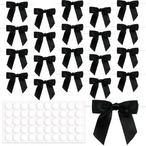 Twist Tie Bows, Bows for Christmas Tree, Pre Tied Small Bows,Satin Ribbon Bows for Gift Wrapping Birthday Decoration