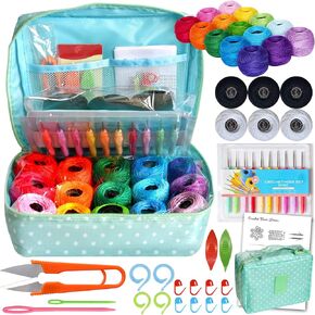 COLORED BIRD 21 PCS Size 8 Cotton Crochet Thread with kit in Ball Craft Yarn for Knitting and Crochet Perfect Beginner Kit
