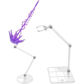 Totority Action Figure Display Stand with Eye-Catching Effect, Purple Plastic Model Support Base for Anime Figures, 5.51x4.72x1.96 Inches, Perfect for Home Decor and Collectibles