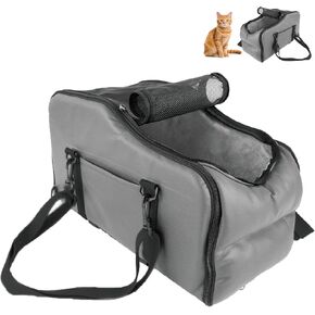 Cat Car Seat Center Centole ، مقعد معزز للسيارات اللطيف للقطط والكلاب الصغيرة ، حاملات السفر للحيوانات الأليفة المضادة للبطاقات