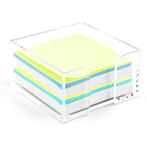 iayokocc Acrylic Memo Holder Desk Memo Pad Holder, Modern Crystal Clear Quick Access Desk Organizer Dorm Acrylic Notepad Holder, with Non-Slip Pads, for Dorm Room and Office Desk Organizer