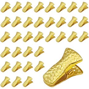 32 Pcak Mini Metal Alligator Clips for Crafts Non-Slip Silicone-Coated Clothes Pins Retro DIY Badge Clips Small Spring Clamps (Copper)