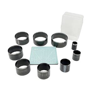 Leather Circle Cutter Tool Set, 9 Pieces Circle Punch Tools 15 20 25 30 35 40 45 50 55mm, High Carbon Steel Round Leather Cutting Dies - Leather Hole Punch Tool Kit for DIY Leather Crafts