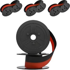4Pack Sharp EL-1197PIII Calculator Ribbon Universal，Compatible Sharp EL-2196BL, Canon Mp11dx ，Porelon 11216， Printer Machine Typewriter CalculatorRibbon Replacement ，Calculator Ribbon Red/Black