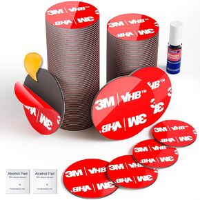 48 Pcs Round Double Sided Tape Heavy Duty, Made of 3M VHB, Extreme Mounting Foam Tape, Strong Adhesive Tape Waterproof Heat Resistant, Pop Socket Pads for Car Home Outdoor Use, 1.18 Inch