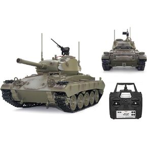 Remote Control Light Tank M24 Chaffee Tank 1/16 War RC Military Vehicle Simulation Smoke Barrel Telescoping NO-Shooting Sound Effect Collection Model 34CM (3.0 Mainboard)
