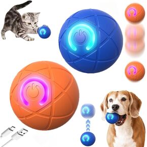 2PCS Shaky Ball Toy for Dogs, 2025 New Shaking Dog Ball Toy, Shake Ball Dog Toy, Automatic Moving Dog Toy Ball, Interactive Dog Ball for/Small/Medium/Large Dogs (Orange+Blue) ﻿