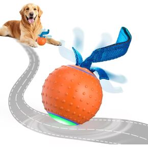 Interactive Dog Ball Toys Electric Automatic Moving Dog Toys to Keep Them Busy Rechargeable Smart Rolling Dog Squeaky Ball for Large Small Puppy Dogs for Boredom Relief
