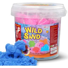 WILD & WITTY Colored Sand for Kids and Adults – Mess Free Sensory Sand, 2 lbs – Never Dries Out | Non-Toxic, Soft & Moldable | Play Sand for Squeezing, Scooping, Rolling, Molding, & Creative Play