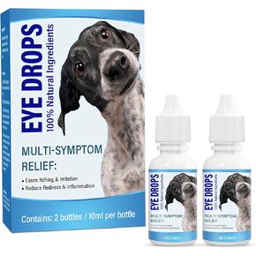 Dog Eye Drops, Pet Eye Drops for Dogs and Cats to Relieve Dry Eyes, Red Eyes and Itchy Eyes, Long Lasting Hydration, Gentle for Pets