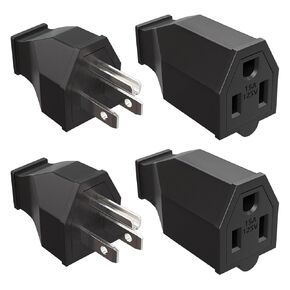 2 Sets Extension Cord Replacement Ends Male and Female 3 Prong Plug Ends Connector 125V 15A Straight Blade Electrical Plug Replacement OLA024