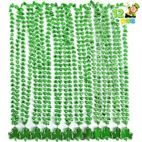JOYIN 12 PCS St Patrick's Green Mug Bead Necklaces for Kids Women Men, for Mardi Gras, St. Patrick's Day, Costume Themed Party Games Favor Supplies