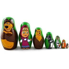 Bear Nesting Dolls Set 7 pcs - Figurines Matryoshka Nesting Doll - Home Decor - Handmade Nesting Dolls Gifts