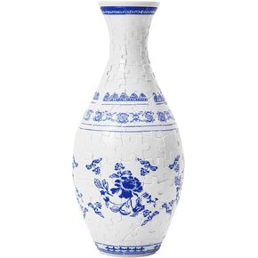 3D Puzzle Planter Vase for Home Decoration, 160 Pieces DIY Flower Vase - Perfect Housewarming Gift(Blue and White Porcelain)
