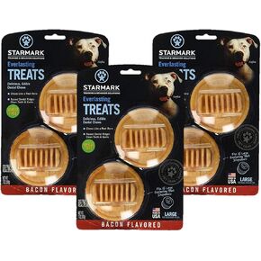 StarMark (3 Pack Star Mark Everlasting Bacon Dog Dental Chews, Large