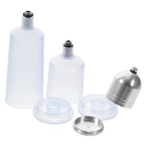 3pcs airbrush replacement pot airbrush pigment container replaceable airbrush pigment cup art paint bottle clear container empty paint portion bottle Bottled Oxygen injection Metal
