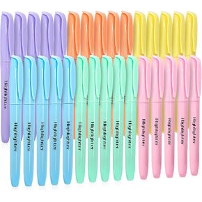 V-Opitos 30 Pack Highlighter in 6 Pastel Colors, No Bleed Highlighters, Bright Highlighters with Soft Chisel Tips, Ideal for Office and School Supplies