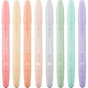 BLIEVE - Gel Highlighters, Bible Highlighters No Bleed, Cute Bible Journaling School Supplies, 8 Pack Assorted Colors, Study Gel Highlighters Set And Bible Accessories (Coral Reef)