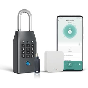 Smart Outdoor Key Lock Box, Fingerprint/Tuya APP/Card/Password/Emergency Key Unlocked, APP Wireless Remote Unlocking, Smart Home Key Car Key Box