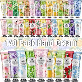 140 Pack Hand Cream Gifts Set For Women, Easter Basket Stuffers, Mothers Day Gifts, Hand Lotion Travel Size for Dry Cracked Hands, Mini Hand Cream for Nurse Week Gifts and Teacher Appreciation Gifts