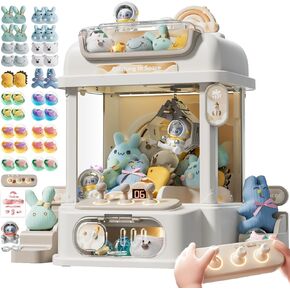 Remote Control Claw Machine for Kids, Mini Vending Machines Candy Grabber Prize Dispenser Toys for Girls, Arcade Game Machine with Light Sounds, Birthday Gifts Toys Age 3 Years (White)