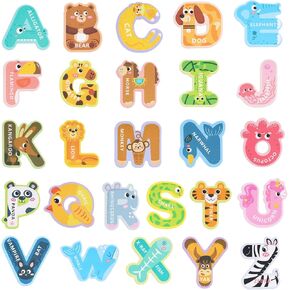 LOVESTOWN Alphabet Animal Magnets for Kids, 26 Large Colorful Letters, Educational Learning Toys for Toddlers, Fridge Magnetic Letters Set