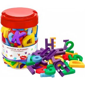 Magnetic Letters and Numbers Toy Set: Strong Magnetic 78 PCS Colorful Alphabet Magnets for Toddlers - Educational ABC 123 Fridge Magnets Construction Toys Incorporating Magnets