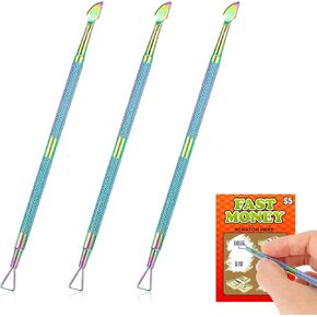 3pcs tickity ticketricer أداة خدش معدنية خدش مزدوجة الأداة