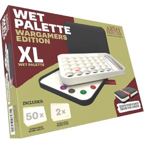 The Army Painter Wargamers Edition Wet Palette, XL Palette for Acrylic Paints Set Including 50 Hydro Sheets, 2 Hydro Foams and Free Painting Guide, for Miniature Painting