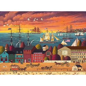 Buffalo Games - Charles Wysocki - Hoopla at The Harbor - 1000 Piece Jigsaw Puzzle for Adults -Challenging Puzzle Perfect for Game Nights - Finished Size is 26.75 x 19.75