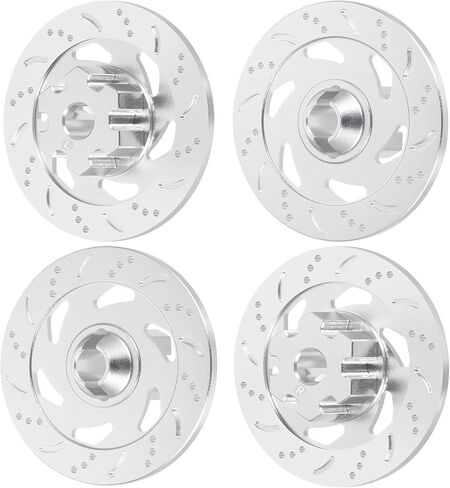 RC Brake Disc Aluminum Wheel Rim Hex Hub Brake Disc 4Pcs for 1/7 TRX UDR Unlimited Desert Racer RC Car (Silver) in Saudi Arabia