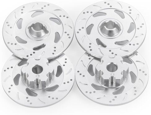RC Brake Disc Aluminum Wheel Rim Hex Hub Brake Disc 4Pcs for 1/7 TRX UDR Unlimited Desert Racer RC Car (Silver) in Saudi Arabia