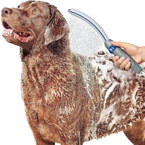 Gray Dog Shower Sprayer Attachment,Shower Head Sprayer Include 8-Foot Flexible Hose for Easy and Fast Dog Cleaning and Bathing at Indoor and Outdoor in Saudi Arabia