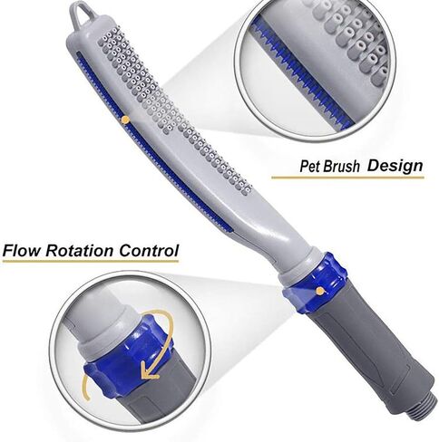 Gray Dog Shower Sprayer Attachment,Shower Head Sprayer Include 8-Foot Flexible Hose for Easy and Fast Dog Cleaning and Bathing at Indoor and Outdoor in Saudi Arabia