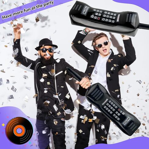 4 حزمة قابلة للنفخ هاتف كبير قابلة للتنفاز الرجعية جينت تفجير الدعائم الهاتف المحمول لمدة 80s التسعينات هوب هوب مواد زخارف حفلة عيد ميلاد اللوازم in Kuwait