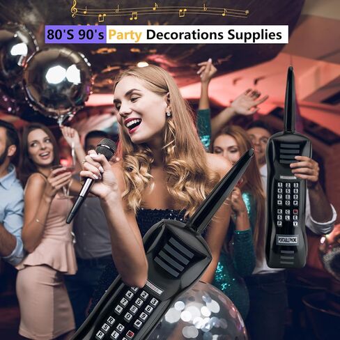 4 حزمة قابلة للنفخ هاتف كبير قابلة للتنفاز الرجعية جينت تفجير الدعائم الهاتف المحمول لمدة 80s التسعينات هوب هوب مواد زخارف حفلة عيد ميلاد اللوازم in Kuwait